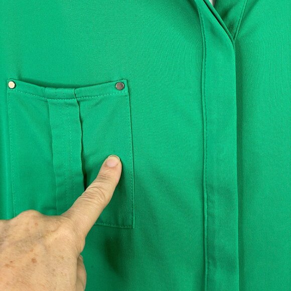 Dana Buchman Womens Travel Knit Tunic Top Size XL Green Button Up Comfy Office - Picture 9 of 13